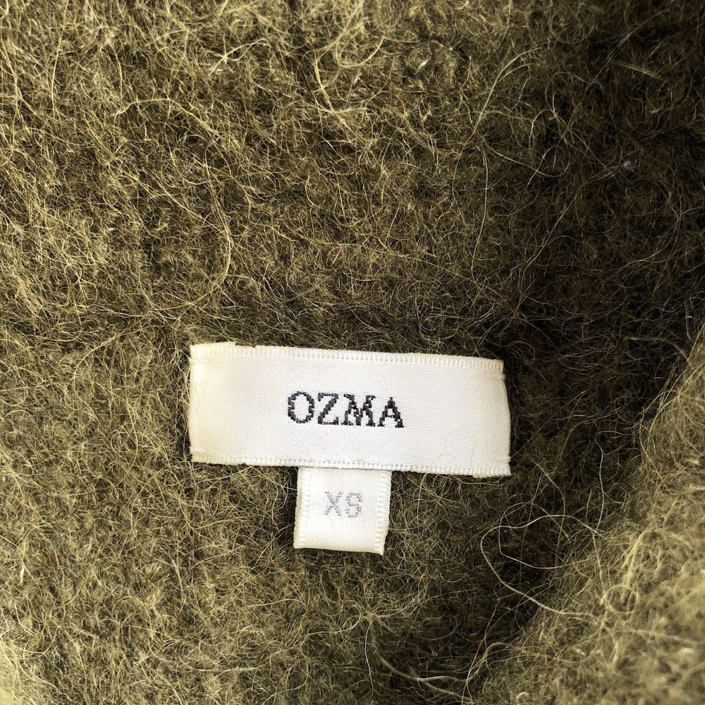 Ozma Of California Cropped Cardigan Sweater Womens XS Olive Green Baby Alpaca - Picture 5 of 10